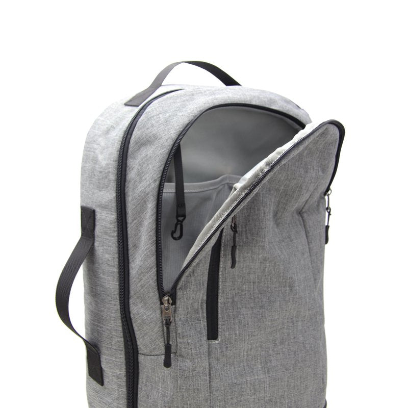 20-Inch Travel Backpack with Trolley Sleeve and Multi Pockets - Gray