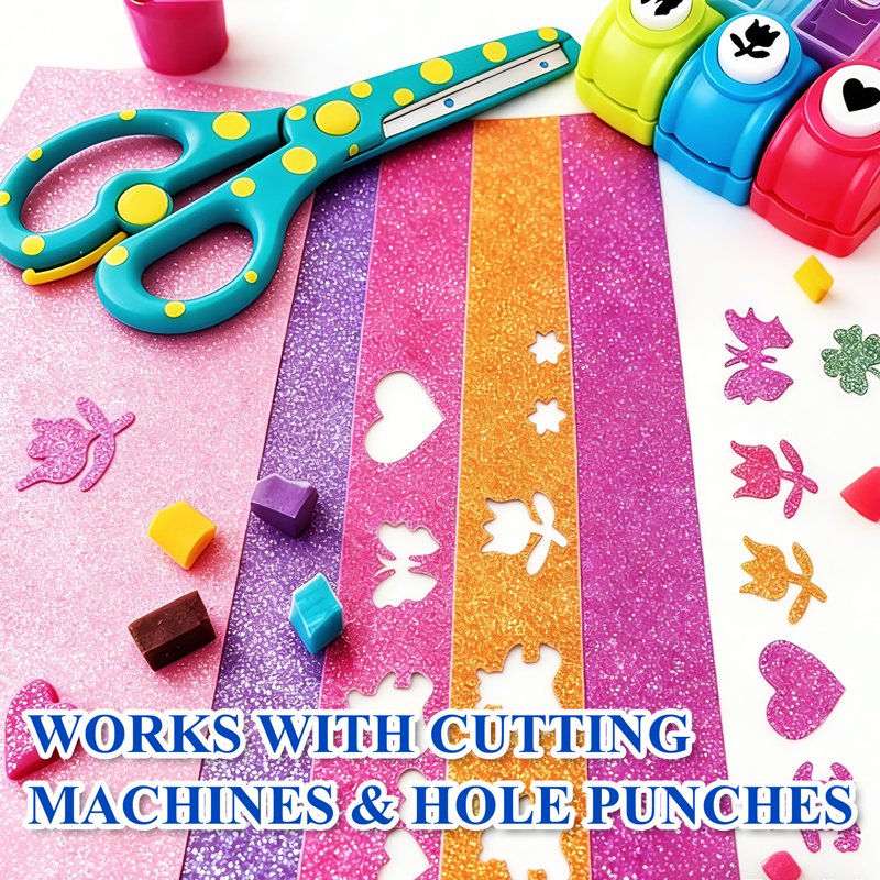 Glitter Cardstock Paper Set - 25 Colors, 60 Sheets, 8.5x11 Inch, 250GSM for Crafts & Scrapbooking