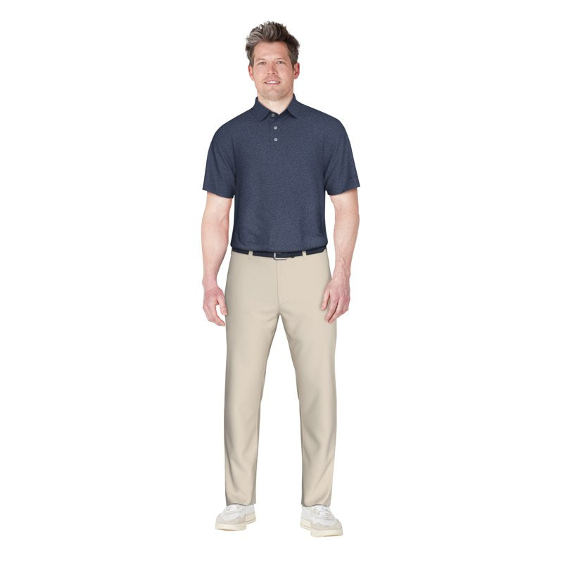 Men's Micro Floral Golf Polo Shirt with UV Sun Protection & Moisture-Wicking