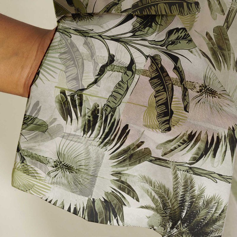 Light Filtering Tropical Tree Print Sheer Curtains for Windows & Doors - Set of 2 Panels
