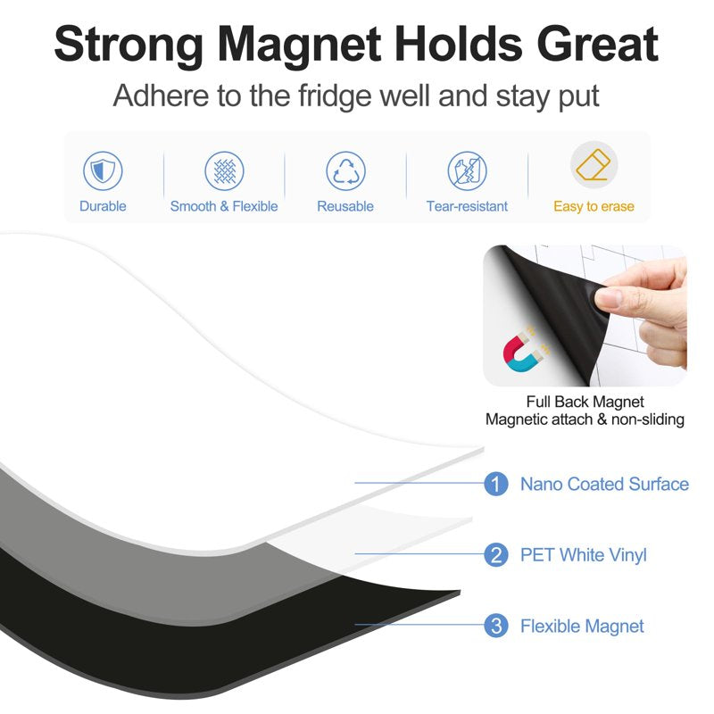 Magnetic Whiteboard Sheets with Markers and Eraser Set - 4 Pack