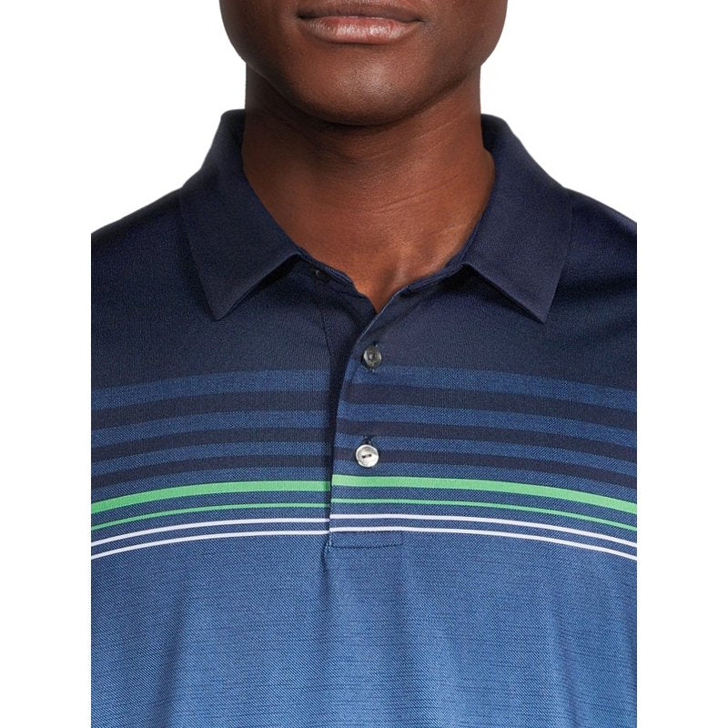 Ben Hogan Men’s & Big Men’s Ombre Stripe Polo Shirt Navy M