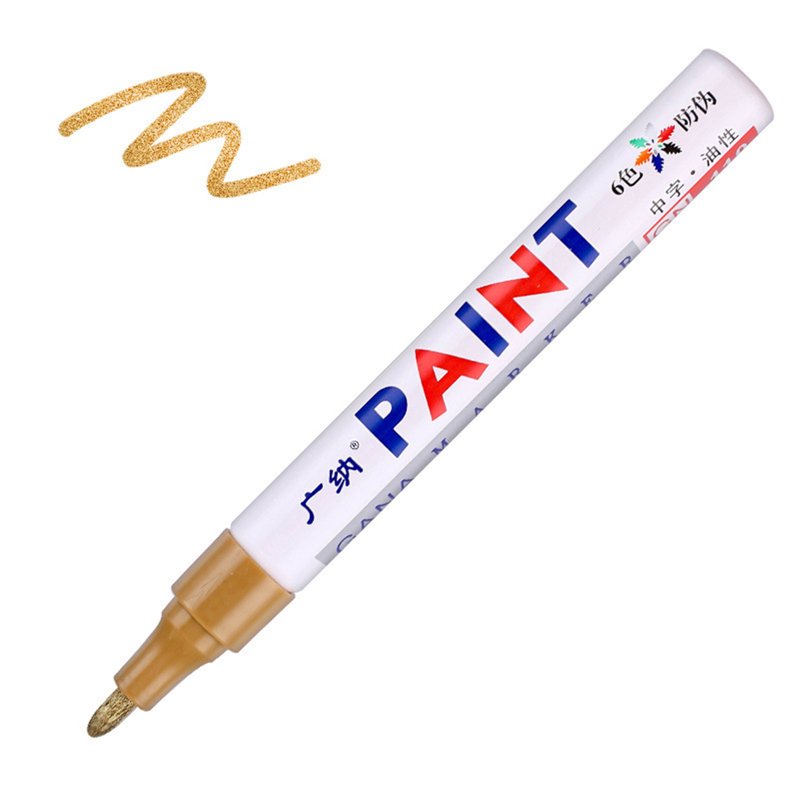 Waterproof Permanent Paint Marker Pen for Car Tires & Metal Surfaces - 5ml
