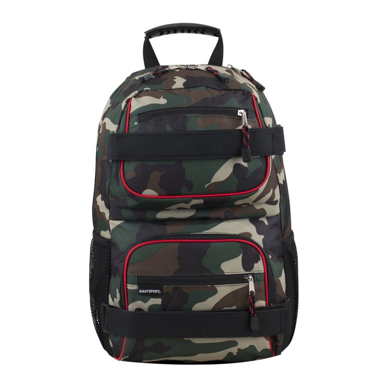 Skater Backpack with Double Straps & Laptop Sleeve – Durable Camo School Bag