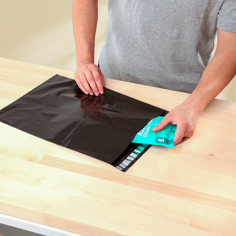 Self-Seal Poly Mailers Pack of 25 - Black Flexible Shipping Envelopes