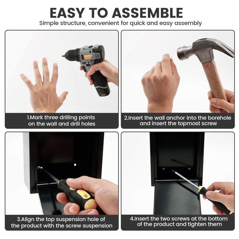 Metal Suggestion & Donation Box Wall Mount Lockable Collection Box