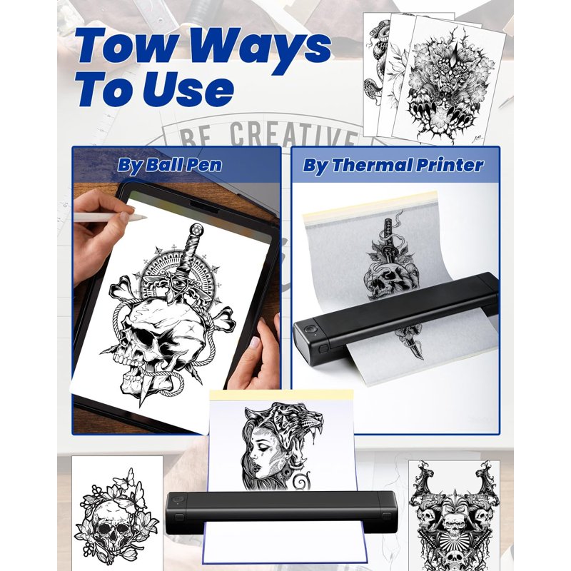 Tattoo Transfer Paper Kit 100 Sheets for Tattooing & Artistic Tracing