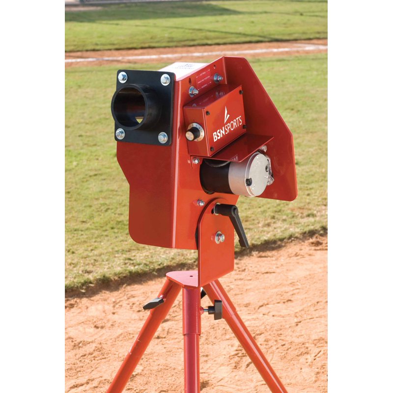 Baseball Softball Pitching Machine - Single Wheel, Adjustable Speed 30-60 MPH