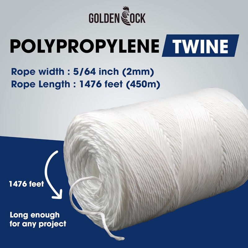 Heavy Duty Garden Plant Support Twine - 1467FT Eco-Friendly Polypropylene Tying String for Tomato Trellis & Bundling