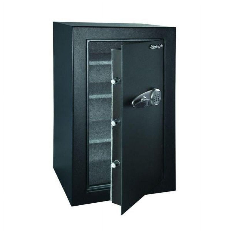 Security Safe with Electronic Lock - 6.1 Cu Ft Solid Steel Black Safe