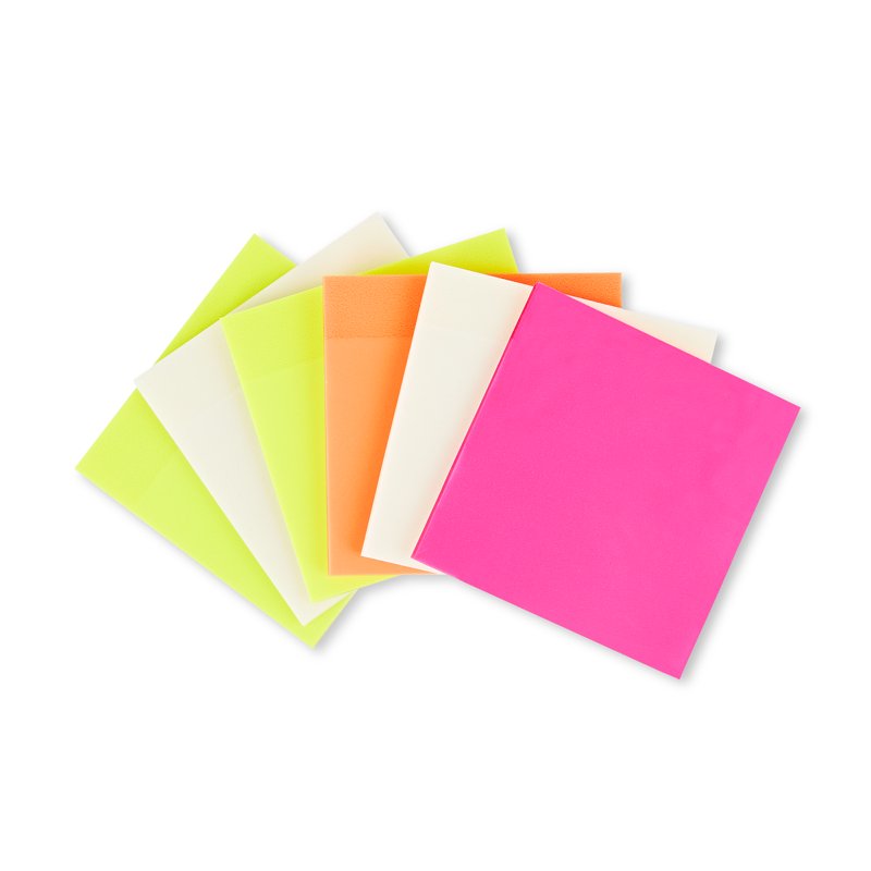 Semi-Transparent Sticky Notes 3x3 Inches Multicolor 6 Pads Office Supplies