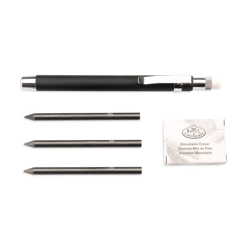 Mechanical Pencil Set with Eraser & Lead Refills - Artist & Student Drawing Kit