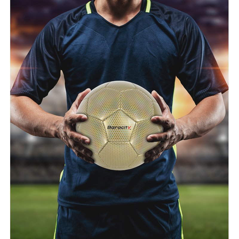 Barocity Size 4 Gold Curve Soccer Ball - Kids 8-12 Training Ball (Includes 1 Deflated Ball)