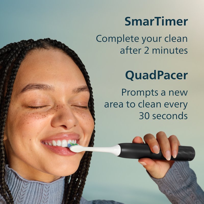 Electric Sonic Toothbrush with 14-Day Battery Life and Smart Timer - Black/White