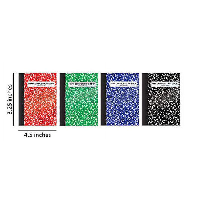 Mini Composition Book Tape-Bound 82.6x114mm 80 Sheets Assorted Pack of 24
