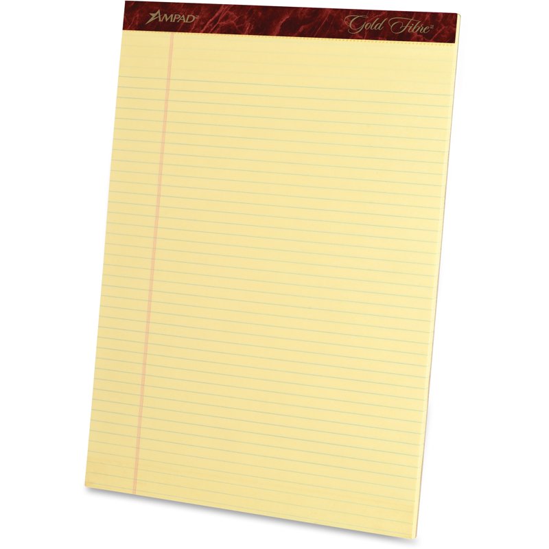 Narrow-ruled Writing Pad 8.5 x 11.75 inch Canary Yellow 50 Sheets Pack