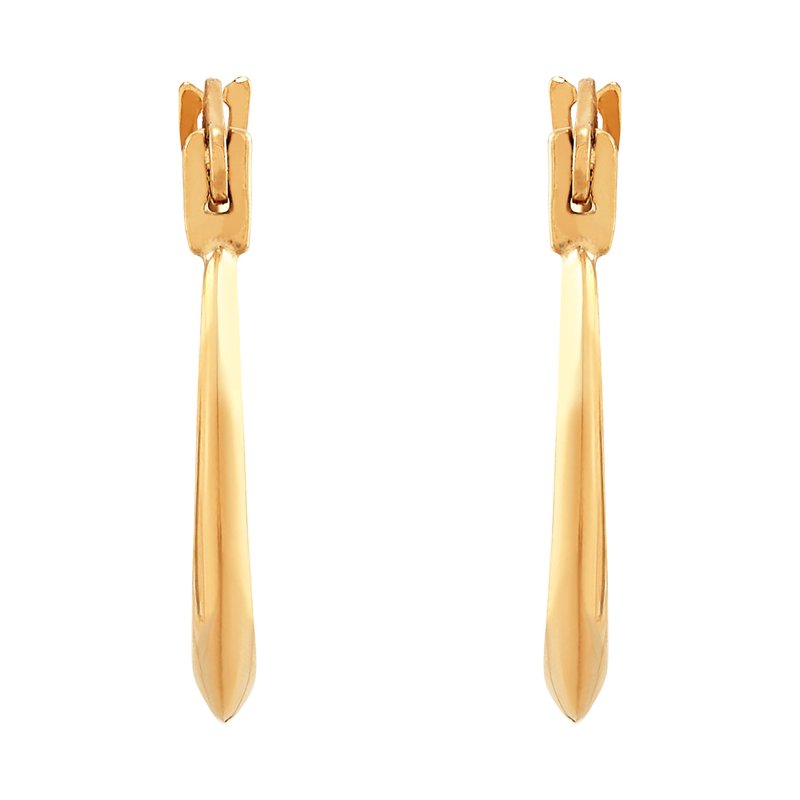 10K Yellow Gold Hollow Oval Hoop Earrings - Lightweight Jewelry for Women