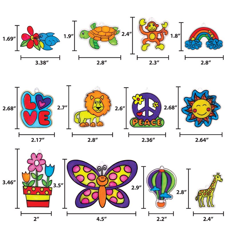 Kids Window Art Craft Set with Paint, Clings & Suction Cups - Creative Activity