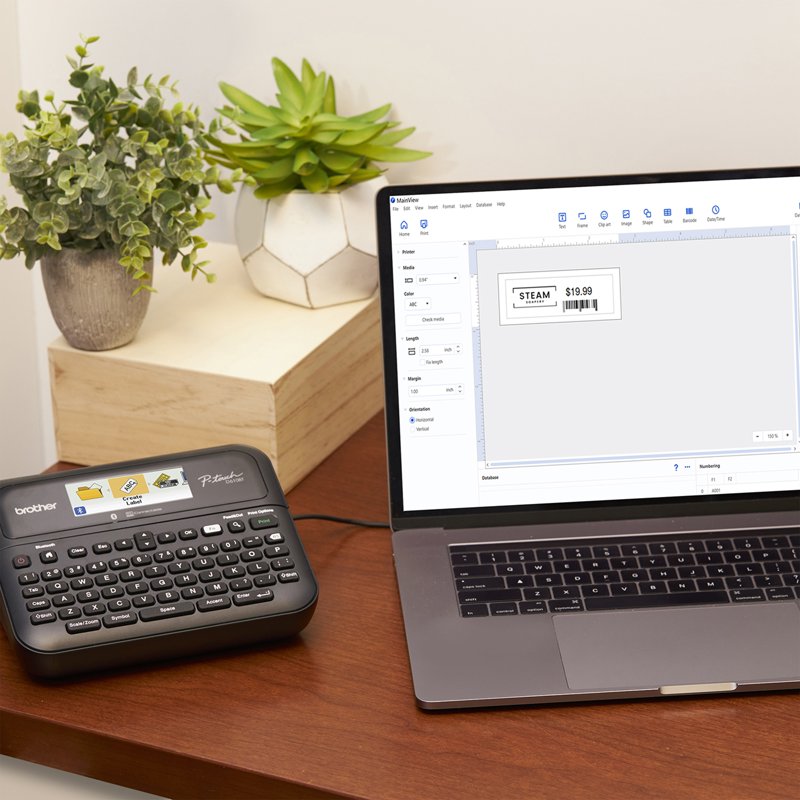 Professional Bluetooth Label Maker with Tape, Carry Case & 12mm Labels