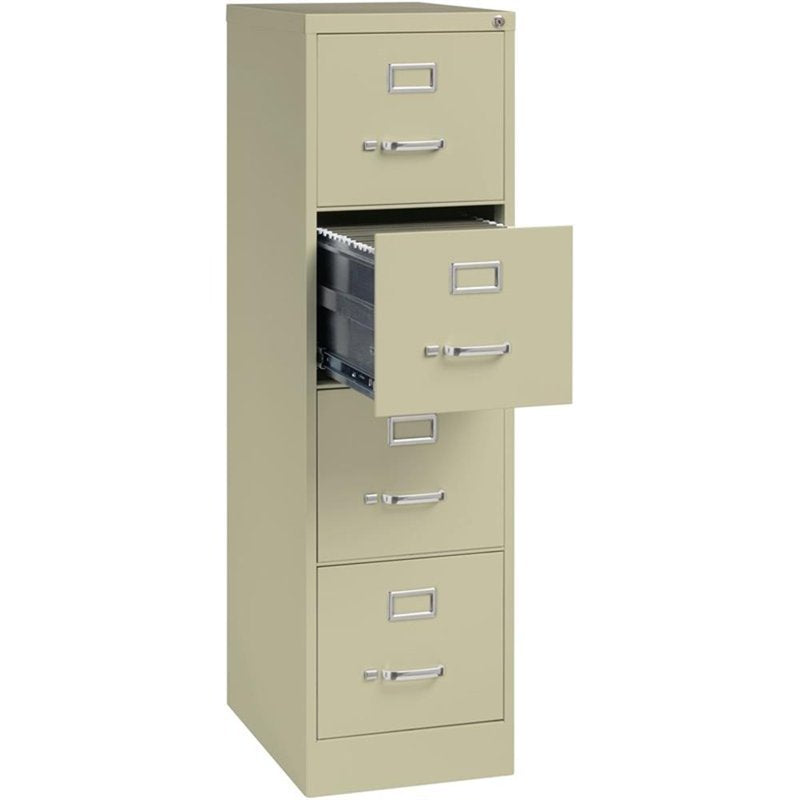 22-Inch Deep Letter File Cabinet with 4 Lockable Drawers - Beige
