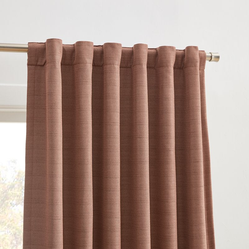 Blackout Linen Curtain Set 2 Panels - Textured Room Darkening & Insulation