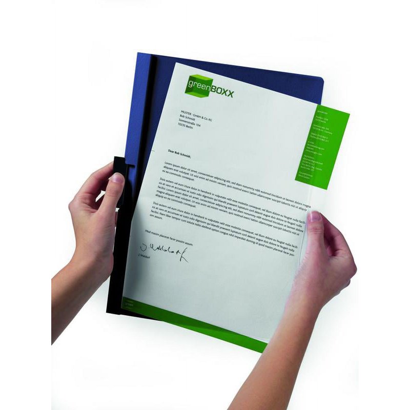 Letter-Size Report Cover with DURACLIP - Holds Up to 60 Pages, Clear Front, Light Blue, 25 Pack