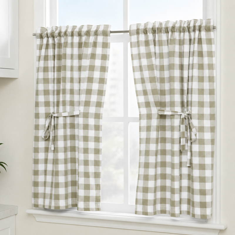 Checkered Gingham PolyPoplin Fabric by the Yard - 60 Inch Wide for Sewing & Crafting