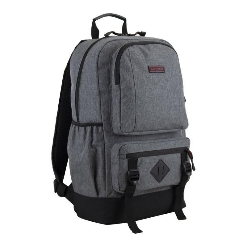 Unisex Laptop Backpack with Multiple Compartments and Water-Resistant Bottom - Dark Gray Heather
