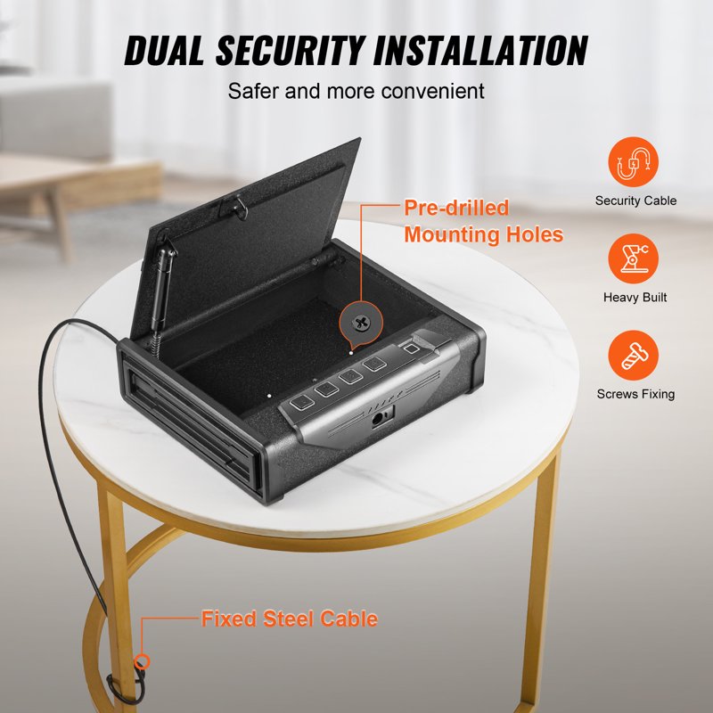 Biometric Gun Safe with Quick Access for Handguns & Valuables - 3 Entry Methods