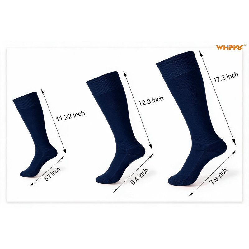 Youth & Kids Baseball Socks 3-Pair Knee-High Tube Socks for Softball & Soccer