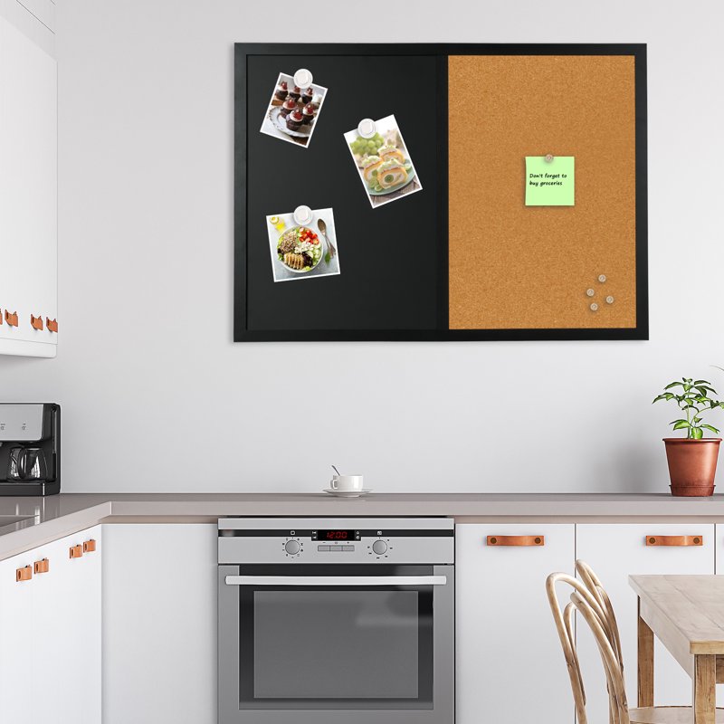 Combination Chalk and Cork Board 16x24 Wall Organizer with Rustic Frame