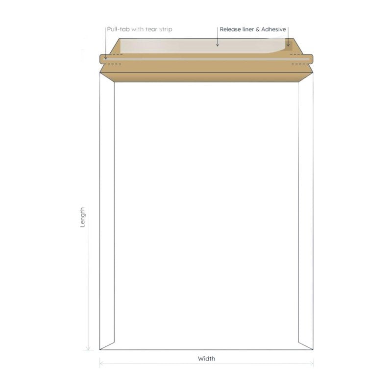 25 Pack 12.75x15 White Rigid Cardboard Mailers Self-Seal Flat Envelopes