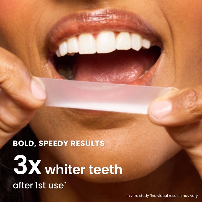 Whitening Strips - Fast 3X Whiter Teeth with 8% Hydrogen Peroxide, 20 Count