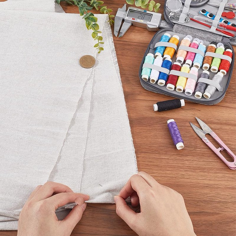 White Linen Fabric Cotton Cloth for Sewing Embroidery Craft DIY Garments