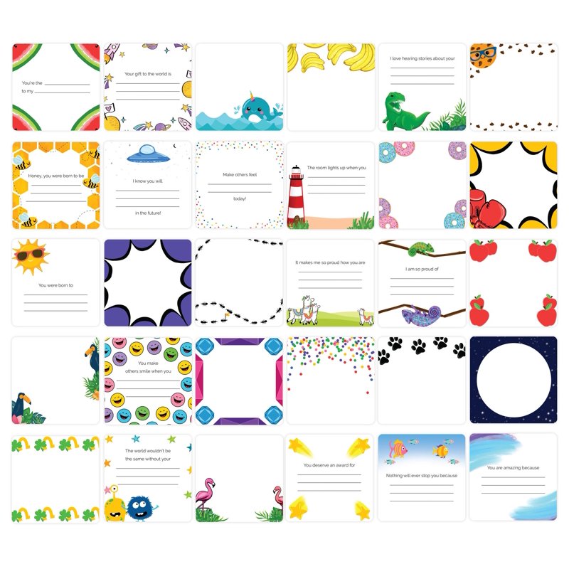Lunch Box Note Card Deck - 30 Inspirational & Punny Messages for Kids