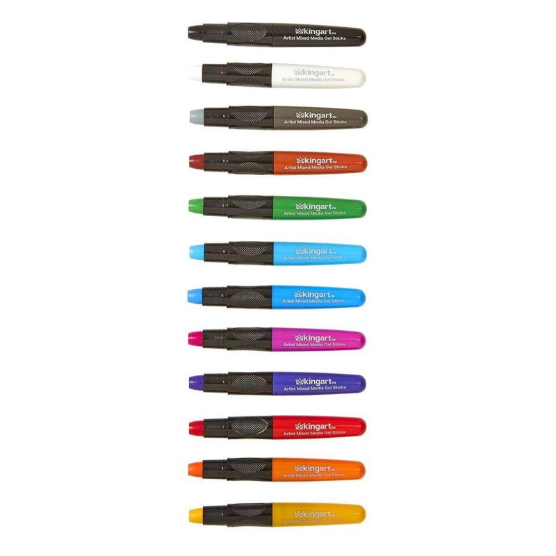 Mixed Media Gel Stick Crayons - 12 Vibrant Primary Colors for Art & Craft