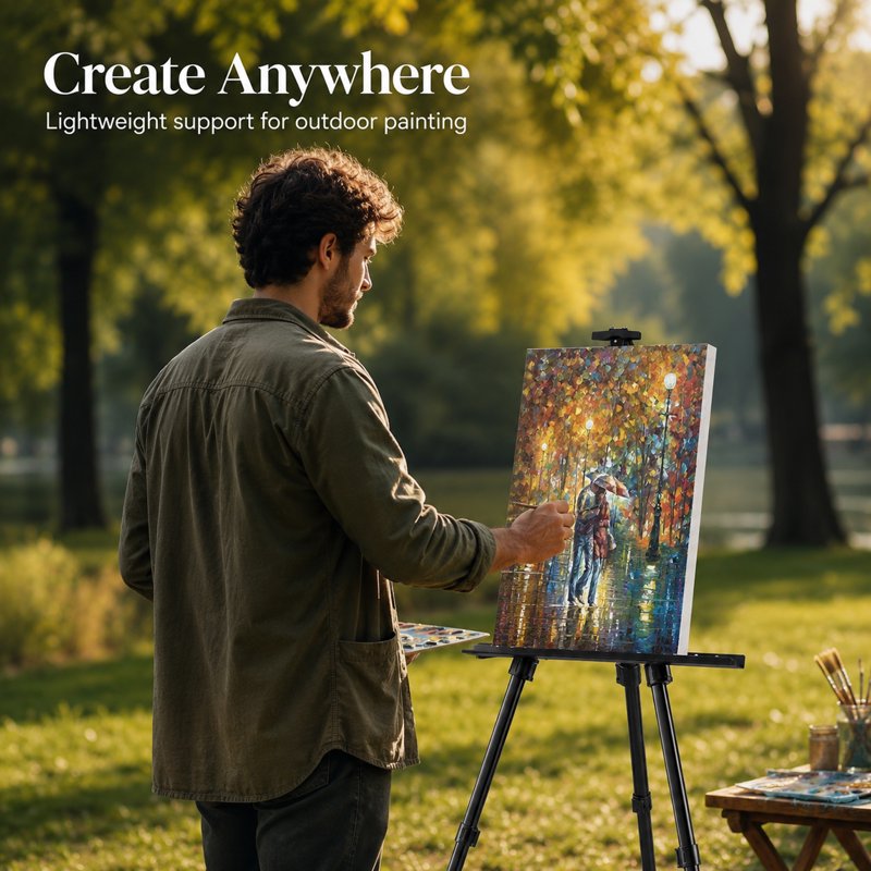 Adjustable Folding Metal Easel Stand for Paintings Signs & Displays