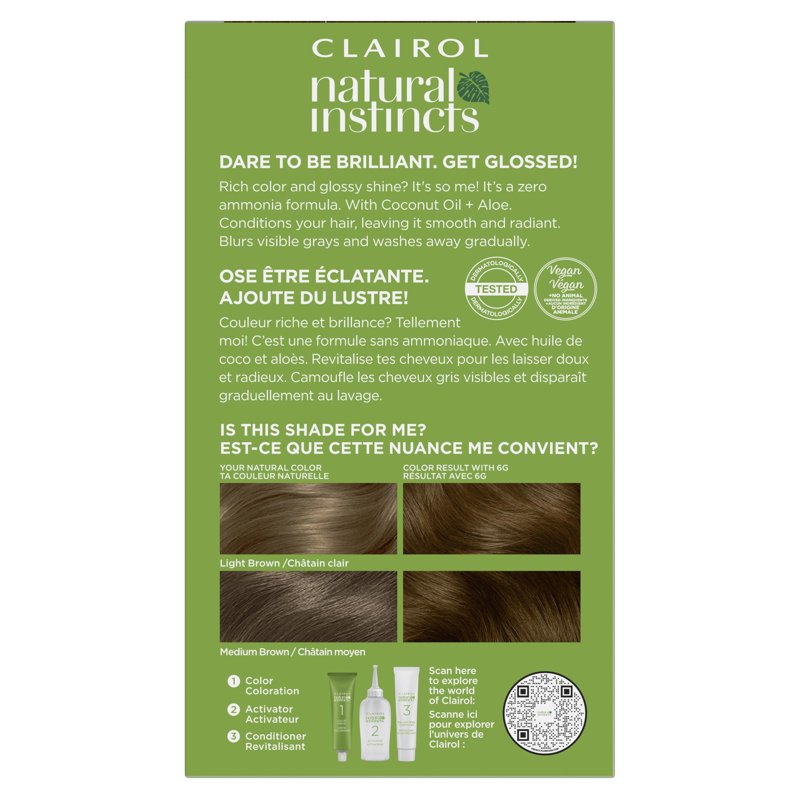 Demi-Permanent Hair Dye Creme - Light Golden Brown, 1 Application