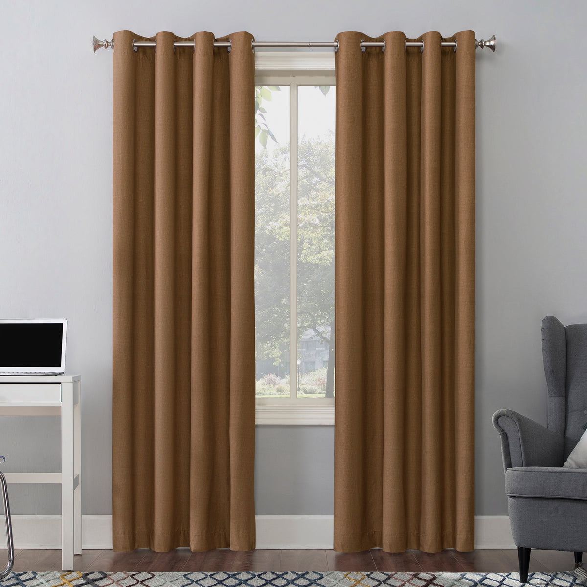 Blackout Thermal Insulated Grommet Curtain Panel - Light Blocking & Energy Saving