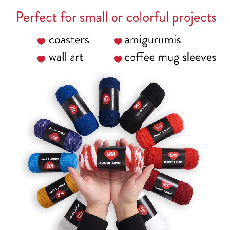 DIY Craft Kit with 12 Balls of Acrylic Yarn for Knitting & Crocheting