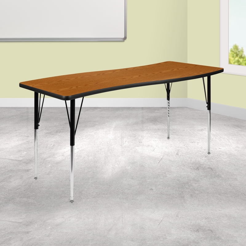 Collaborative Wave Activity Table - 26x60 Inches, Adjustable Legs, Thermal Laminate Top