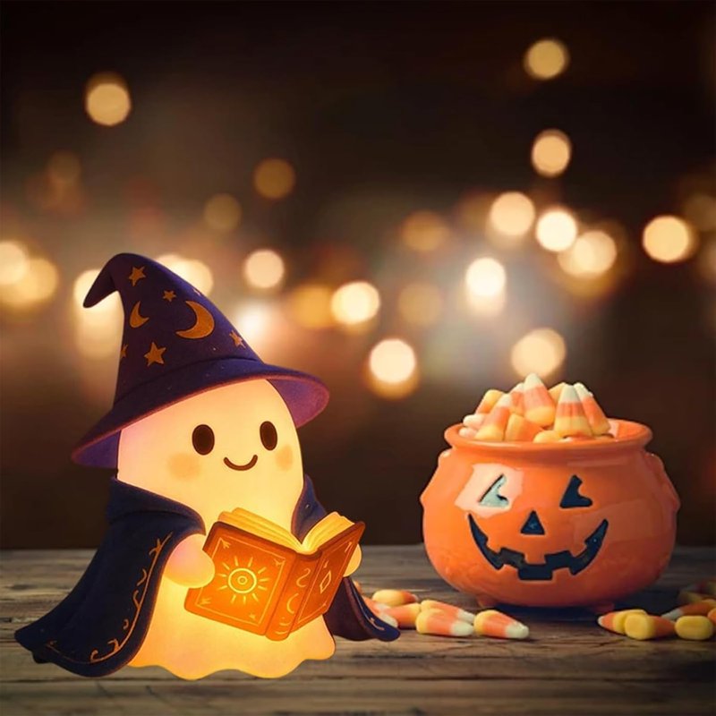 Halloween Ghost Night Light - Dimmable LED Kids Touch Bedside & Nursery Decor