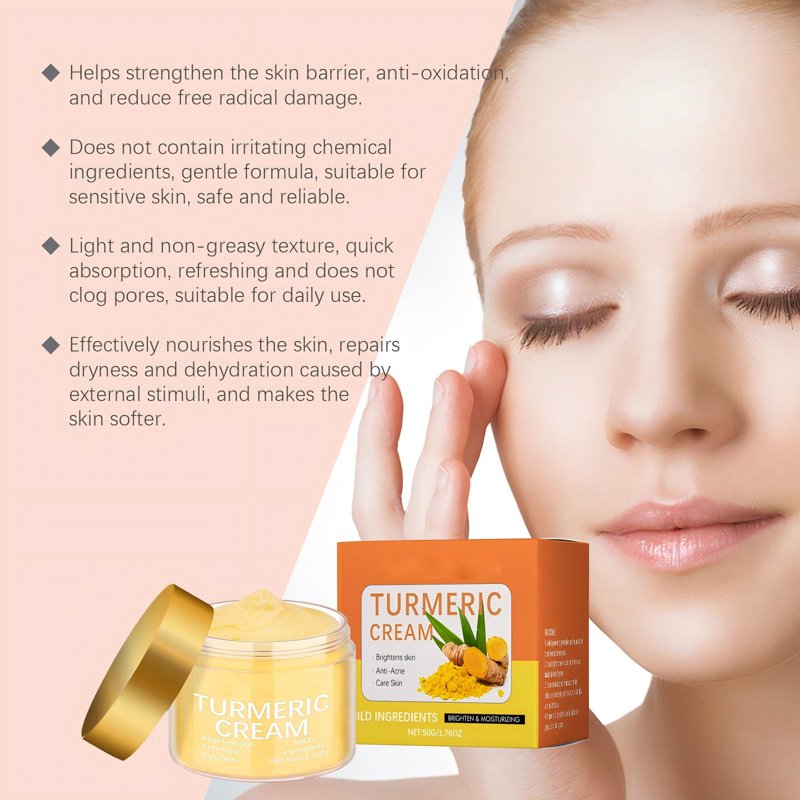 Turmeric Face Moisturizer Cream - Brightening & Soothing for All Skin Types 1.76oz