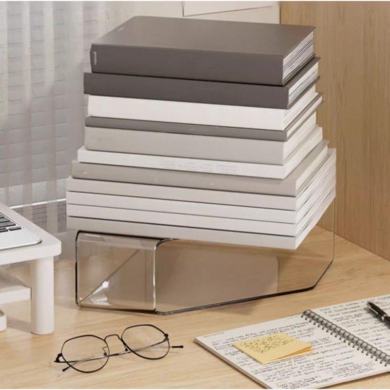 Acrylic Desk Organizer for Files and Books - Transparent Vertical Storage Rack