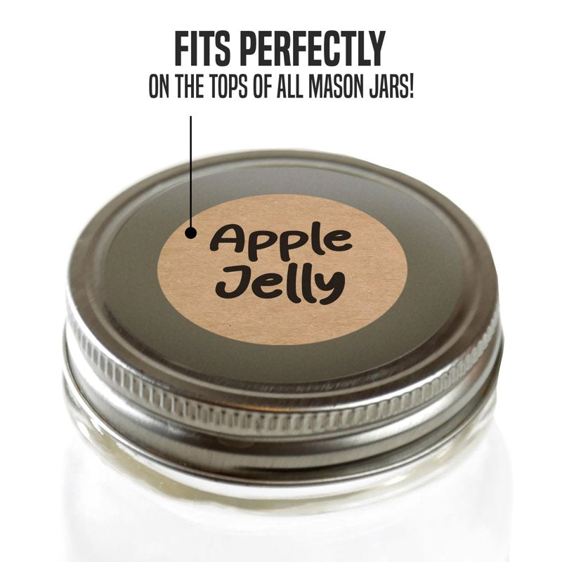 Dissolvable Canning Labels - 200 Kraft Paper Jar Labels - Water-Safe Adhesive