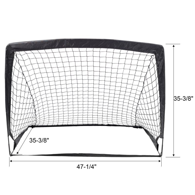 Leumius 2 Pack Pop Up Soccer Goals - 4' x 3' Portable Indoor/Outdoor Black