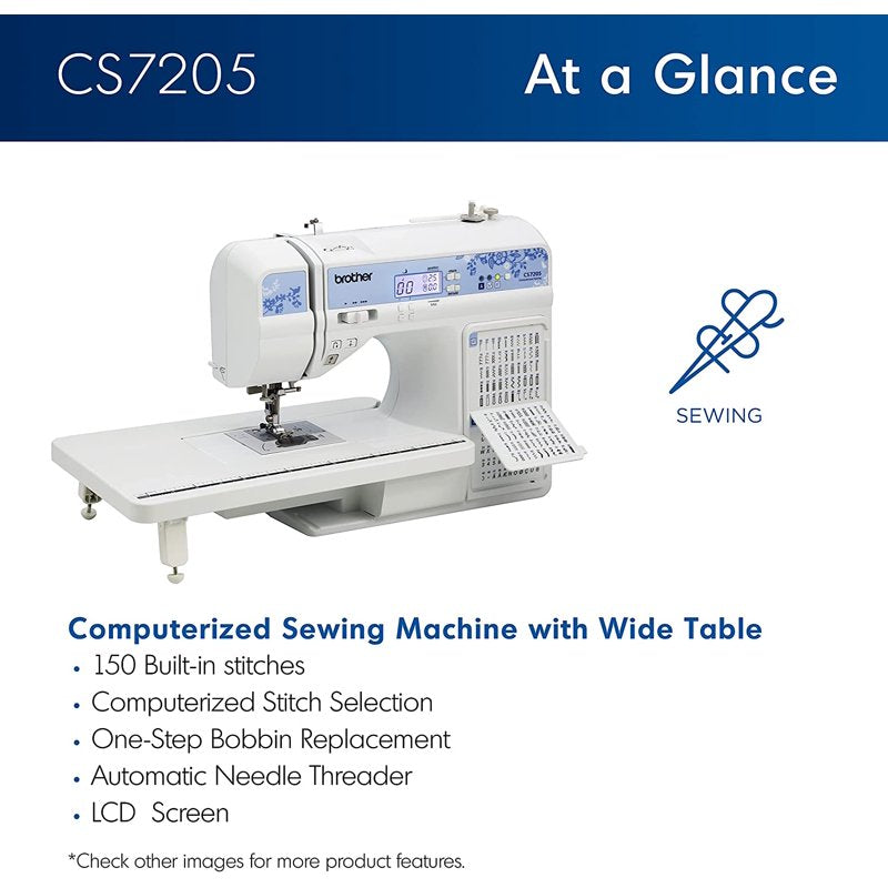 Computerized Sewing Machine with Wide Table, 150 Stitches, Included Thread Pack