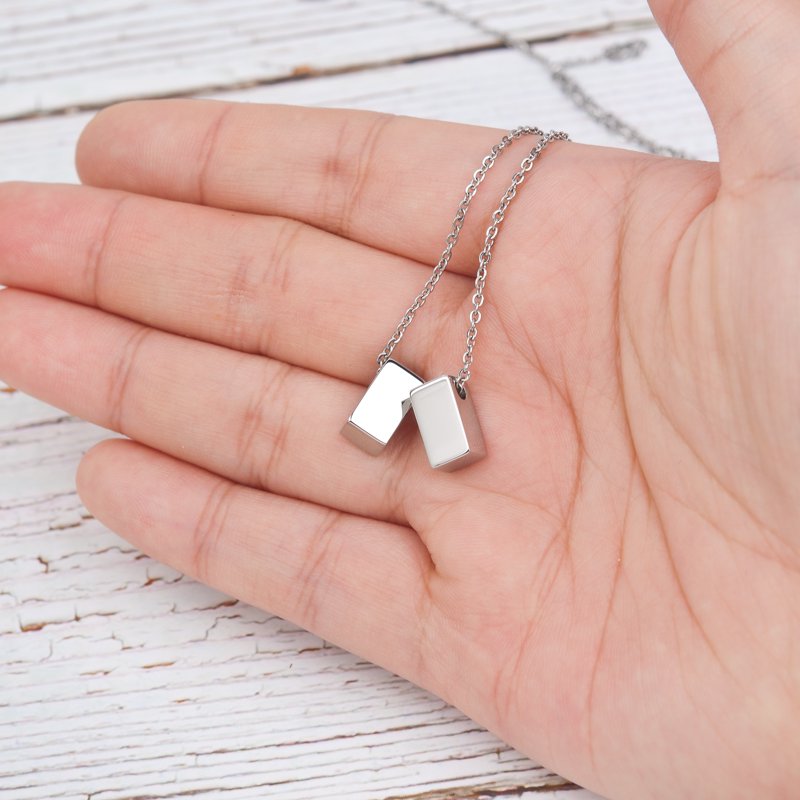 Dainty Sister Necklace with Cube Charms - Gift for Sister, Birthday, Christmas Gift for Her
