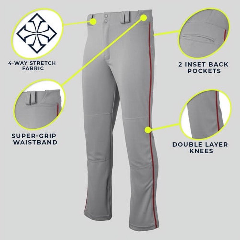 Triple Crown Open-Bottom Baseball Pants with Braid - Adult Sizes
