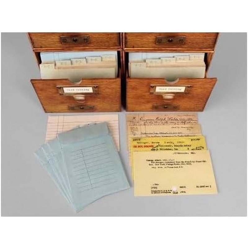 Card Catalog with 30 Notecards from the Library of Congress - Educational Stationery Set